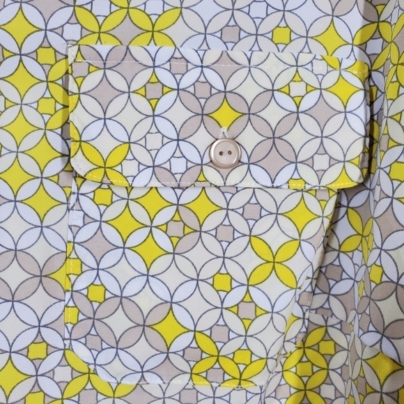 ELEMENTZ GEOMETRIC DESIGN ROLL TAB BLOUSE - Picture 4 of 7